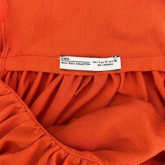 Zara Orange Maxi Dress Womens Size Small Sleeveless - Picture 3 of 9